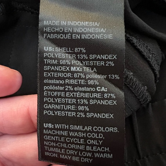 Black, tie-waist joggers w/fun detail, Chico’s sz 00R (XS/XXS). - Picture 2 of 6